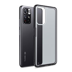 Coque Rebord Contour Silicone et Vitre Transparente Housse Etui WL1 pour Xiaomi Redmi Note 11 5G Noir