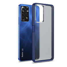 Coque Rebord Contour Silicone et Vitre Transparente Housse Etui WL1 pour Xiaomi Redmi Note 11 Pro 5G Bleu