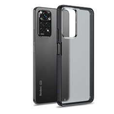 Coque Rebord Contour Silicone et Vitre Transparente Housse Etui WL1 pour Xiaomi Redmi Note 11 Pro 5G Noir