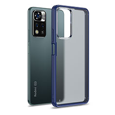 Coque Rebord Contour Silicone et Vitre Transparente Housse Etui WL1 pour Xiaomi Redmi Note 11 Pro+ Plus 5G Bleu