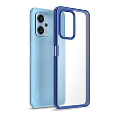 Coque Rebord Contour Silicone et Vitre Transparente Housse Etui WL1 pour Xiaomi Redmi Note 11T Pro+ Plus 5G Bleu