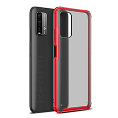 Coque Rebord Contour Silicone et Vitre Transparente Housse Etui WL1 pour Xiaomi Redmi Note 9 4G Rouge