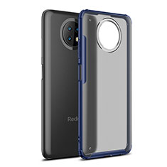 Coque Rebord Contour Silicone et Vitre Transparente Housse Etui WL1 pour Xiaomi Redmi Note 9 5G Bleu