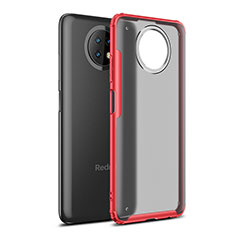 Coque Rebord Contour Silicone et Vitre Transparente Housse Etui WL1 pour Xiaomi Redmi Note 9T 5G Rouge