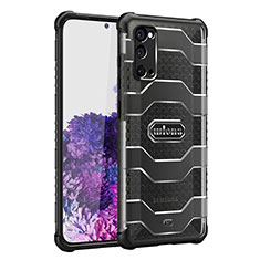 Coque Rebord Contour Silicone et Vitre Transparente Housse Etui WL2 pour Samsung Galaxy S20 Noir