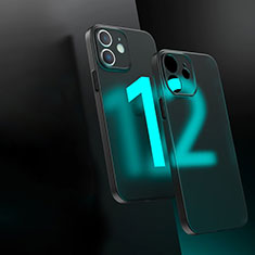 Coque Rebord Contour Silicone et Vitre Transparente Housse Etui WT1 pour Apple iPhone 12 Noir