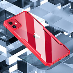 Coque Rebord Contour Silicone et Vitre Transparente Miroir Housse Etui H01 pour Apple iPhone 11 Rouge