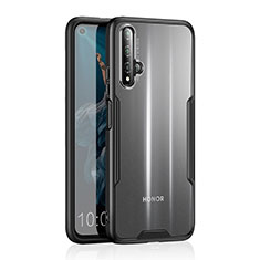 Coque Rebord Contour Silicone et Vitre Transparente Miroir Housse Etui H01 pour Huawei Nova 5T Noir