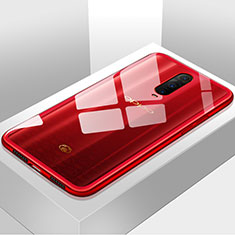 Coque Rebord Contour Silicone et Vitre Transparente Miroir Housse Etui H01 pour Oppo R17 Pro Rouge