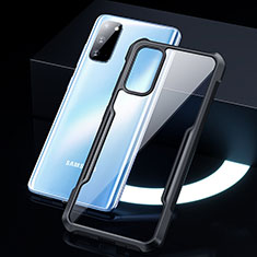 Coque Rebord Contour Silicone et Vitre Transparente Miroir Housse Etui H01 pour Samsung Galaxy S20 Noir
