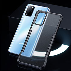 Coque Rebord Contour Silicone et Vitre Transparente Miroir Housse Etui H01 pour Samsung Galaxy S20 Plus Noir