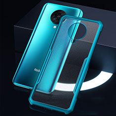 Coque Rebord Contour Silicone et Vitre Transparente Miroir Housse Etui H01 pour Xiaomi Redmi K30 Pro Zoom Cyan