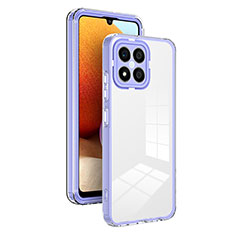 Coque Rebord Contour Silicone et Vitre Transparente Miroir Housse Etui H01P pour Huawei Honor X8 4G Violet