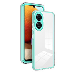 Coque Rebord Contour Silicone et Vitre Transparente Miroir Housse Etui H01P pour Oppo A58 5G Vert