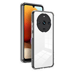 Coque Rebord Contour Silicone et Vitre Transparente Miroir Housse Etui H01P pour Realme Narzo 60 Pro 5G Noir