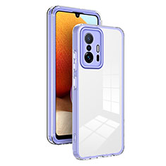 Coque Rebord Contour Silicone et Vitre Transparente Miroir Housse Etui H01P pour Xiaomi Mi 11T 5G Violet