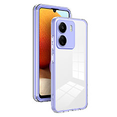 Coque Rebord Contour Silicone et Vitre Transparente Miroir Housse Etui H01P pour Xiaomi Poco C65 Violet