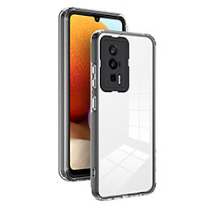 Coque Rebord Contour Silicone et Vitre Transparente Miroir Housse Etui H01P pour Xiaomi Poco F5 Pro 5G Noir