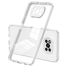 Coque Rebord Contour Silicone et Vitre Transparente Miroir Housse Etui H01P pour Xiaomi Poco X3 Pro Blanc