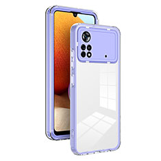 Coque Rebord Contour Silicone et Vitre Transparente Miroir Housse Etui H01P pour Xiaomi Poco X4 Pro 5G Violet