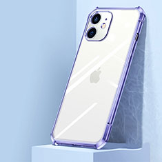 Coque Rebord Contour Silicone et Vitre Transparente Miroir Housse Etui H02 pour Apple iPhone 12 Violet Clair