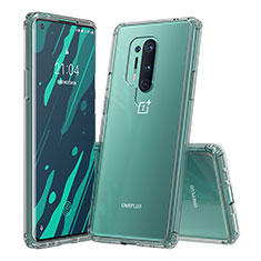 Coque Rebord Contour Silicone et Vitre Transparente Miroir Housse Etui H02 pour OnePlus 8 Pro Clair