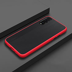 Coque Rebord Contour Silicone et Vitre Transparente Miroir Housse Etui H02 pour Oppo Find X2 Rouge