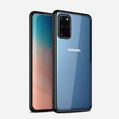 Coque Rebord Contour Silicone et Vitre Transparente Miroir Housse Etui H02 pour Samsung Galaxy S20 Plus 5G Noir