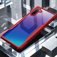 Coque Rebord Contour Silicone et Vitre Transparente Miroir Housse Etui M01 pour Samsung Galaxy Note 10 5G Rouge
