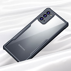 Coque Rebord Contour Silicone et Vitre Transparente Miroir Housse Etui M01 pour Samsung Galaxy Note 20 5G Noir