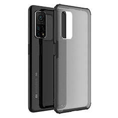 Coque Rebord Contour Silicone et Vitre Transparente Miroir Housse Etui M01 pour Xiaomi Mi 10T Pro 5G Noir