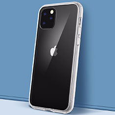 Coque Rebord Contour Silicone et Vitre Transparente Miroir Housse Etui M02 pour Apple iPhone 11 Pro Max Blanc