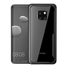 Coque Rebord Contour Silicone et Vitre Transparente Miroir Housse Etui M02 pour Huawei Mate 20 Pro Noir