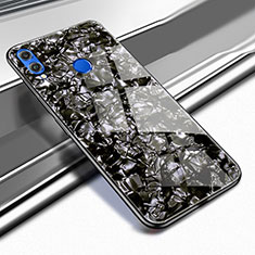 Coque Rebord Contour Silicone et Vitre Transparente Miroir Housse Etui M03 pour Huawei Honor 8X Noir