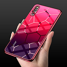 Coque Rebord Contour Silicone et Vitre Transparente Miroir Housse Etui M03 pour Huawei Honor Magic 2 Rouge