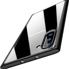 Coque Rebord Contour Silicone et Vitre Transparente Miroir Housse Etui M03 pour Samsung Galaxy Note 10 Noir