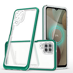 Coque Rebord Contour Silicone et Vitre Transparente Miroir Housse Etui MQ1 pour Samsung Galaxy A12 Nacho Vert