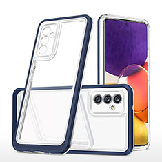 Coque Rebord Contour Silicone et Vitre Transparente Miroir Housse Etui MQ1 pour Samsung Galaxy A24 4G Bleu