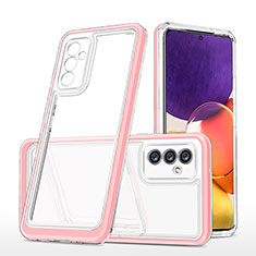 Coque Rebord Contour Silicone et Vitre Transparente Miroir Housse Etui MQ1 pour Samsung Galaxy A24 4G Or Rose