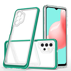 Coque Rebord Contour Silicone et Vitre Transparente Miroir Housse Etui MQ1 pour Samsung Galaxy A32 5G Vert