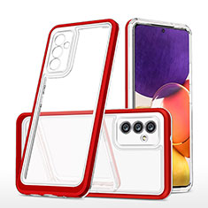 Coque Rebord Contour Silicone et Vitre Transparente Miroir Housse Etui MQ1 pour Samsung Galaxy A54 5G Rouge