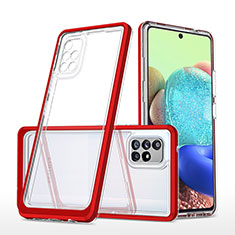 Coque Rebord Contour Silicone et Vitre Transparente Miroir Housse Etui MQ1 pour Samsung Galaxy A71 4G A715 Rouge