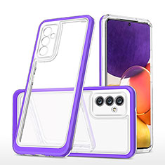 Coque Rebord Contour Silicone et Vitre Transparente Miroir Housse Etui MQ1 pour Samsung Galaxy A82 5G Violet