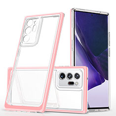 Coque Rebord Contour Silicone et Vitre Transparente Miroir Housse Etui MQ1 pour Samsung Galaxy Note 20 Ultra 5G Or Rose