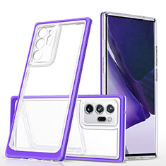 Coque Rebord Contour Silicone et Vitre Transparente Miroir Housse Etui MQ1 pour Samsung Galaxy Note 20 Ultra 5G Violet