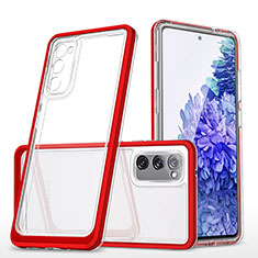 Coque Rebord Contour Silicone et Vitre Transparente Miroir Housse Etui MQ1 pour Samsung Galaxy S20 FE 4G Rouge