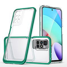 Coque Rebord Contour Silicone et Vitre Transparente Miroir Housse Etui MQ1 pour Xiaomi Redmi 10 (2022) Vert