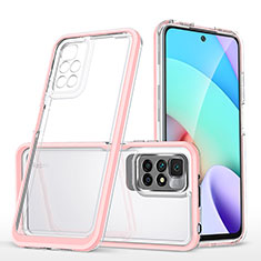 Coque Rebord Contour Silicone et Vitre Transparente Miroir Housse Etui MQ1 pour Xiaomi Redmi Note 11 4G (2021) Or Rose