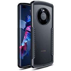 Coque Rebord Contour Silicone et Vitre Transparente Miroir Housse Etui pour Huawei Mate 40 Pro Noir