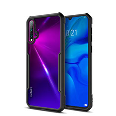 Coque Rebord Contour Silicone et Vitre Transparente Miroir Housse Etui pour Huawei Nova 5 Pro Noir